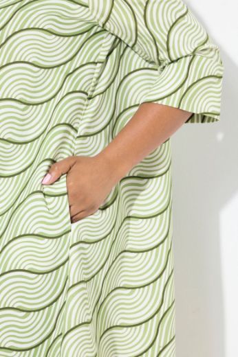 Plus size veliki brojevi Haljina midi 3/4 rukava za punije
