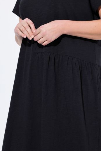 Plus size veliki brojevi Haljina midi kratkih rukava V ovratnika za punije