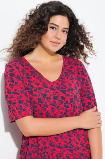 Plus size veliki brojevi Haljina midi A kroja na volane za punije