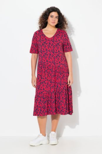Plus size veliki brojevi Haljina midi A kroja na volane za punije