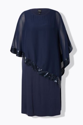 Plus size veliki brojevi Haljina od šifona 3/4 rukava za punije