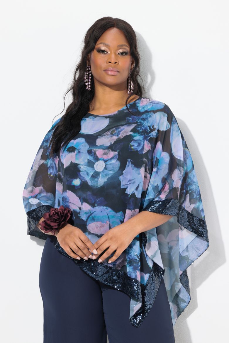 Plus size veliki brojevi Bluza od šifona 3/4 rukava za punije