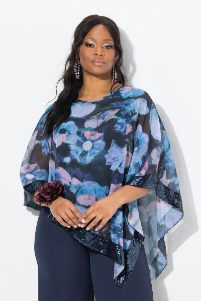 Veliki brojevi Bluza od šifona 3/4 rukava moda za punije