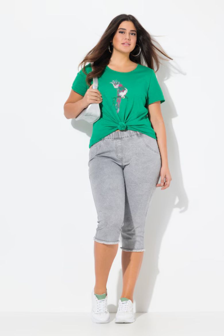 Plus size veliki brojevi Traperice Capri za punije