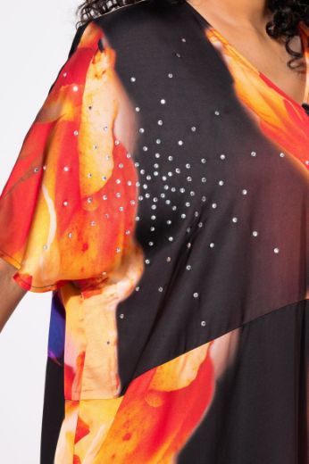 Plus size veliki brojevi Haljina cvjetnog uzorka V ovratnika za punije
