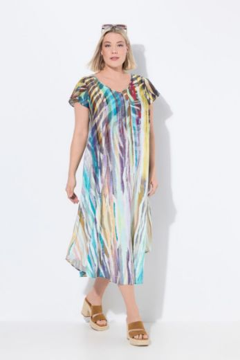 Plus size veliki brojevi Haljina midi V ovratnika za punije