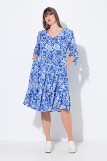 Plus size veliki brojevi Haljina midi 3/4 rukava za punije