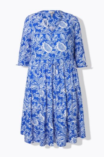 Plus size veliki brojevi Haljina midi 3/4 rukava za punije
