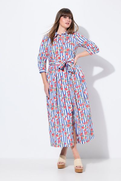 Veliki brojevi Haljina maxi 3/4 rukava moda za punije