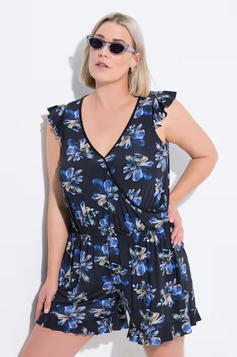 Plus size veliki brojevi Kupaći kostim kombinezon cvjetnog motiva za punije