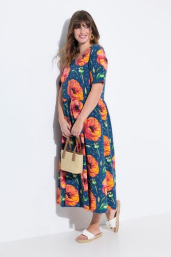Plus size veliki brojevi Haljina maxi kratkih rukava V ovratnika za punije