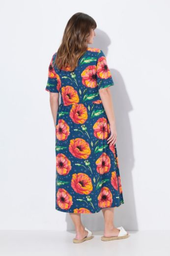 Plus size veliki brojevi Haljina maxi kratkih rukava V ovratnika za punije
