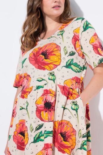 Plus size veliki brojevi Haljina maxi kratkih rukava V ovratnika za punije