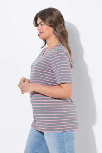 Plus size veliki brojevi Majica prugasta kratkih rukava za punije
