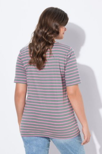 Plus size veliki brojevi Majica prugasta kratkih rukava za punije