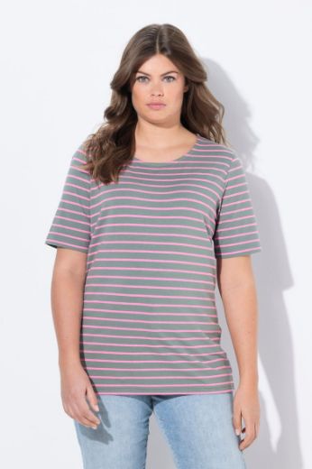 Plus size veliki brojevi Majica prugasta kratkih rukava za punije