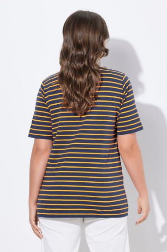 Plus size veliki brojevi Majica prugasta kratkih rukava za punije