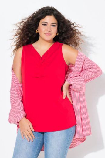 Plus size veliki brojevi Top s naborima na prednjoj strani za punije