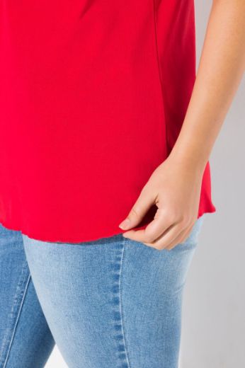 Plus size veliki brojevi Top s naborima na prednjoj strani za punije