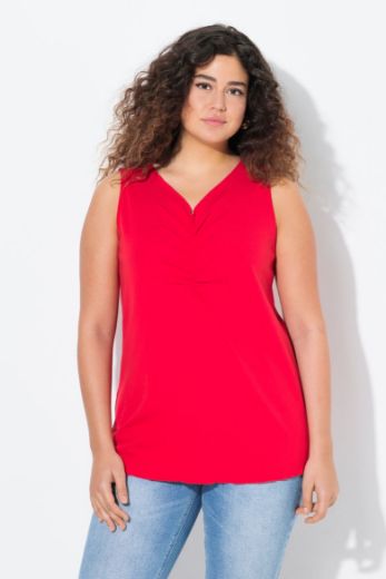 Plus size veliki brojevi Top s naborima na prednjoj strani za punije