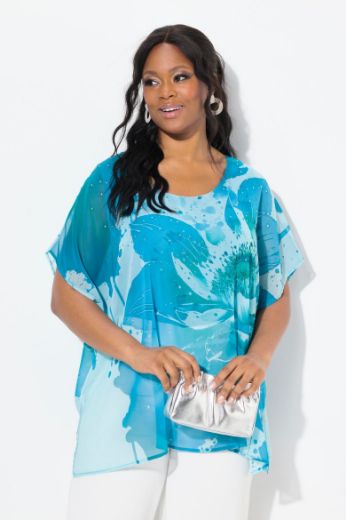 Plus size veliki brojevi Bluza elegantna cvjetnog printa i ukrasnim dodacima za punije