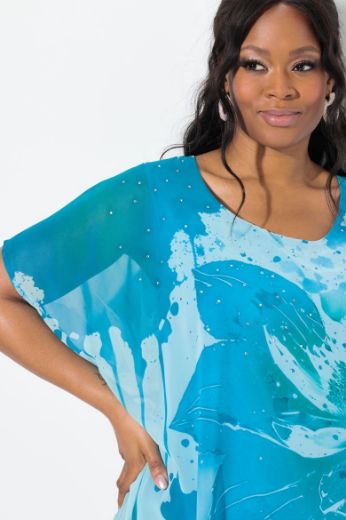 Plus size veliki brojevi Bluza elegantna cvjetnog printa i ukrasnim dodacima za punije