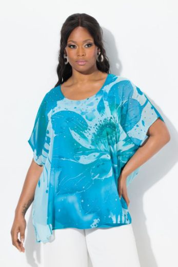 Plus size veliki brojevi Bluza elegantna cvjetnog printa i ukrasnim dodacima za punije