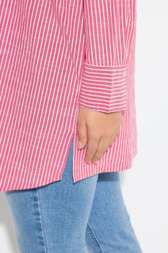 Plus size veliki brojevi Bluza dužeg kroja na pruge za punije