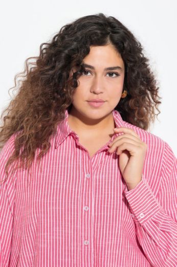 Plus size veliki brojevi Bluza dužeg kroja na pruge za punije