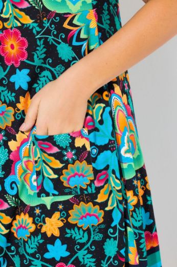 Plus size veliki brojevi Haljina bez rukava kraćeg kroja cvjetnog printa za punije