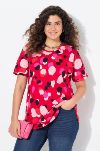 Plus size veliki brojevi Majica kratkih rukava s printom nepravilnih krugova za punije