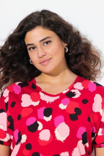 Plus size veliki brojevi Majica kratkih rukava s printom nepravilnih krugova za punije