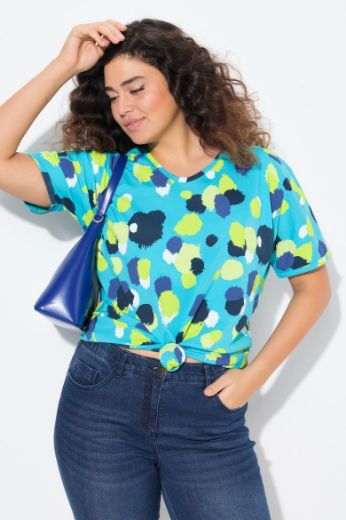 Plus size veliki brojevi Majica kratkih rukava s printom nepravilnih krugova za punije