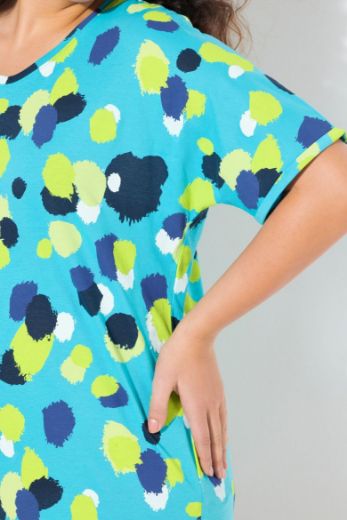 Plus size veliki brojevi Majica kratkih rukava s printom nepravilnih krugova za punije