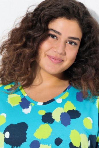 Plus size veliki brojevi Majica kratkih rukava s printom nepravilnih krugova za punije