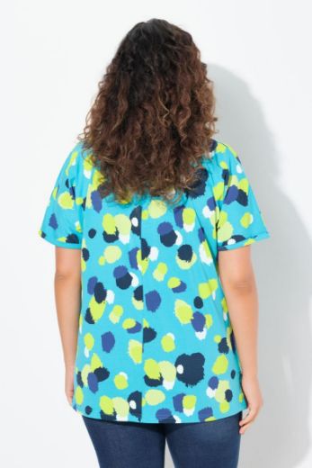 Plus size veliki brojevi Majica kratkih rukava s printom nepravilnih krugova za punije