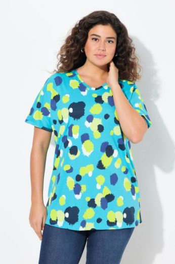 Plus size veliki brojevi Majica kratkih rukava s printom nepravilnih krugova za punije