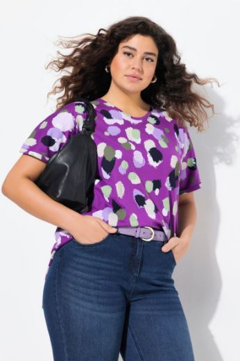 Plus size veliki brojevi Majica kratkih rukava s printom nepravilnih krugova za punije