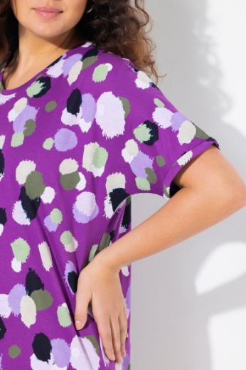 Plus size veliki brojevi Majica kratkih rukava s printom nepravilnih krugova za punije