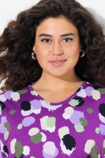 Plus size veliki brojevi Majica kratkih rukava s printom nepravilnih krugova za punije