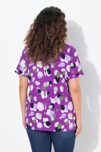 Plus size veliki brojevi Majica kratkih rukava s printom nepravilnih krugova za punije