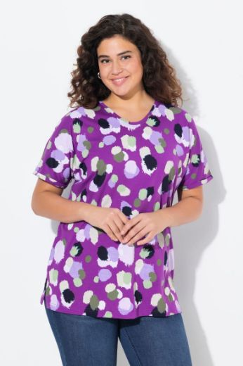 Plus size veliki brojevi Majica kratkih rukava s printom nepravilnih krugova za punije