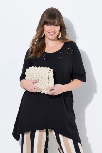 Plus size veliki brojevi Majica kratkih rukava asimetrična s ukrasnim vezom za punije