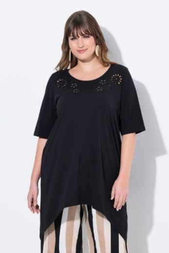 Plus size veliki brojevi Majica kratkih rukava asimetrična s ukrasnim vezom za punije