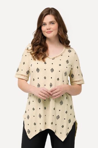 Plus size veliki brojevi Majica kratkih rukava asimetrična V izreza za punije