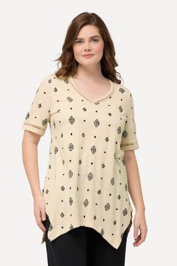 Plus size veliki brojevi Majica kratkih rukava asimetrična V izreza za punije