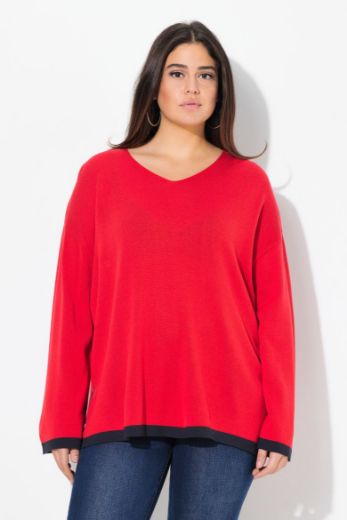 Plus size veliki brojevi Pulover V izreza za punije