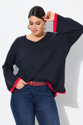 Plus size veliki brojevi Pulover V izreza za punije