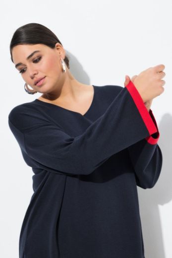 Plus size veliki brojevi Pulover V izreza za punije