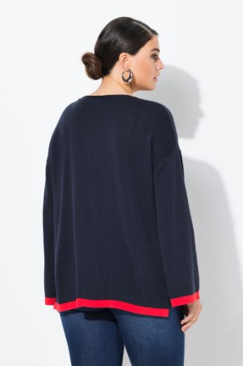 Plus size veliki brojevi Pulover V izreza za punije